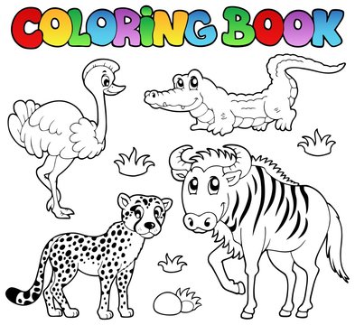 Coloring book savannah animals 2