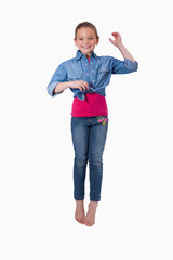 Portrait of a lovely girl jumping
