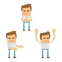 set of funny cartoon casual man