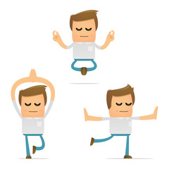 set of funny cartoon casual man