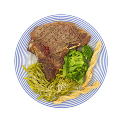 Large t-bone steak meal