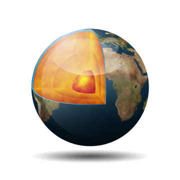 Icono 3D interior del planeta tierra
