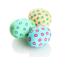 Colorful Easter Eggs isolated on white
