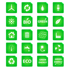 green energy vector icon set