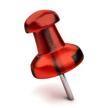 3d red isolated transparent thumbtack