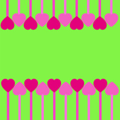 Hearts on green