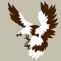eagle drawing on brown background
