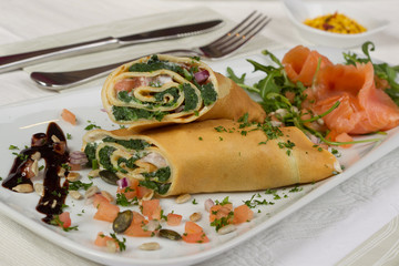 Crepes mit Lachs