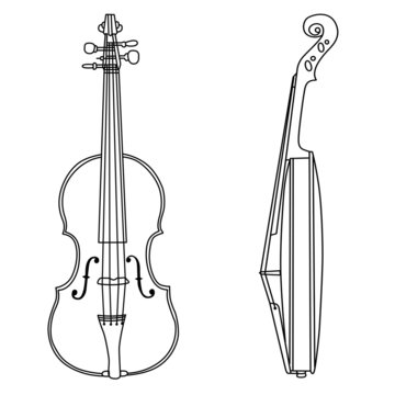 violin silhouette on white background