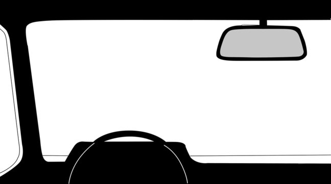 car salon silhouette on white background