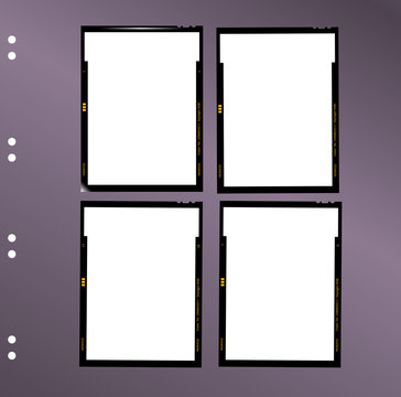 sheet film contact sheet, vector, blank photo frames