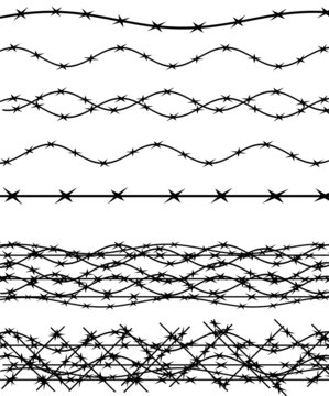 Barbed wire fence for texture and background