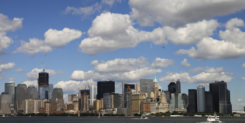 Manhattan, gesehen von Ellis Island, New York, USA