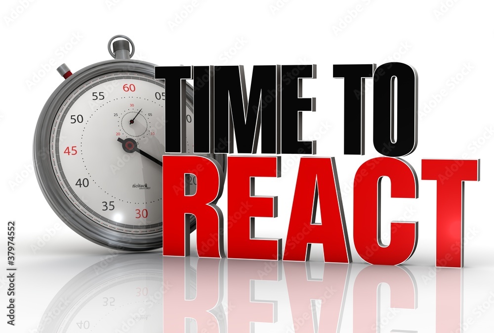 Aufkleber time to react