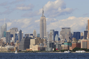 Manhattan, gesehen von Ellis Island, New York, USA