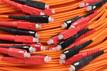 Optical cables red and black
