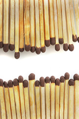 frame of matches isolated on white