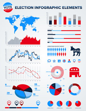 Election infographic design elements