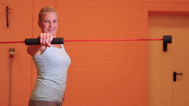 Woman working out in gym