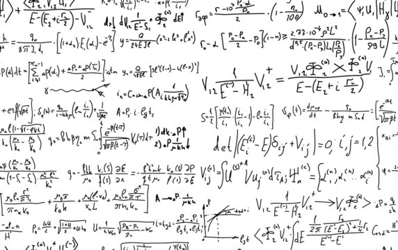 Seamless background of many formulas