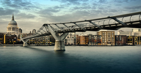 Millennium bridge and St. Paul's cathedral