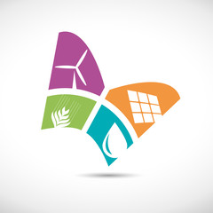 Logo butterfly, alternative energy   Vector © puckillustrations