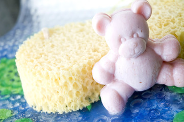 pink teddy bear soap
