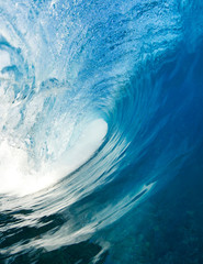 Obraz premium Błękitna fala oceaniczna