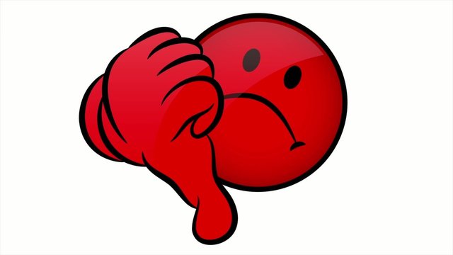 Mood Face Thumb Down Red