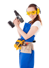 Female construction worker.