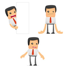 set of funny cartoon manager
