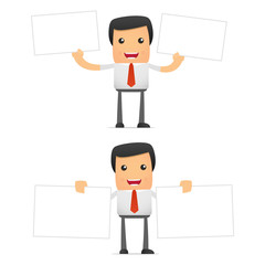 set of funny cartoon manager