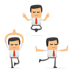 set of funny cartoon manager