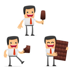 set of funny cartoon manager