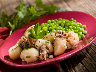 sepia with peas heathy food