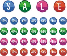 discount stickers set