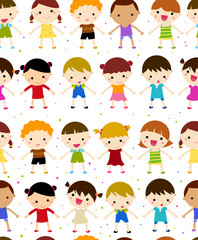 Seamless background of children