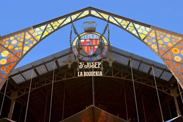 Papier peint photo autocollant rond Barcelona Mercat de la Boqueria, Barcelona, Spain.