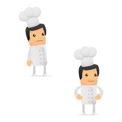 set of funny cartoon chef