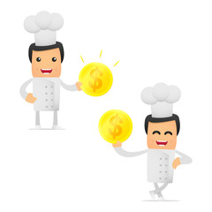 set of funny cartoon chef