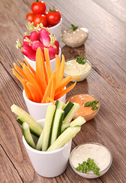 vegetables and dip
