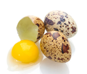 quail eggs isilated on white