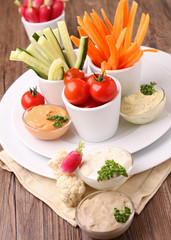 vegetables and dips