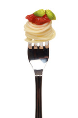 Spaghetti auf einer Gabel