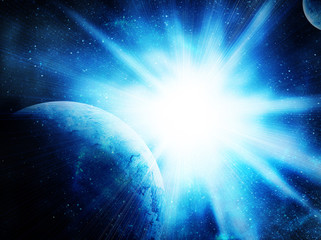 two planets in space