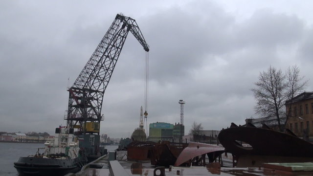 Cranes in the port of