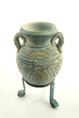 Beautiful ceramic vase on white