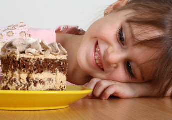 Little girl and cake