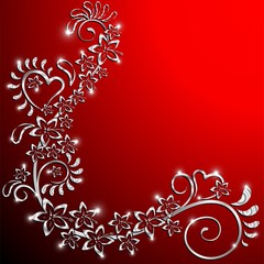 Sfondo Amore Ornamentale Floreale-Valentine's Love Card