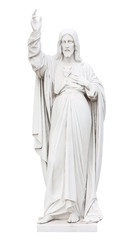 Fototapeta na wymiar Marble statue of Jesus isolated on white